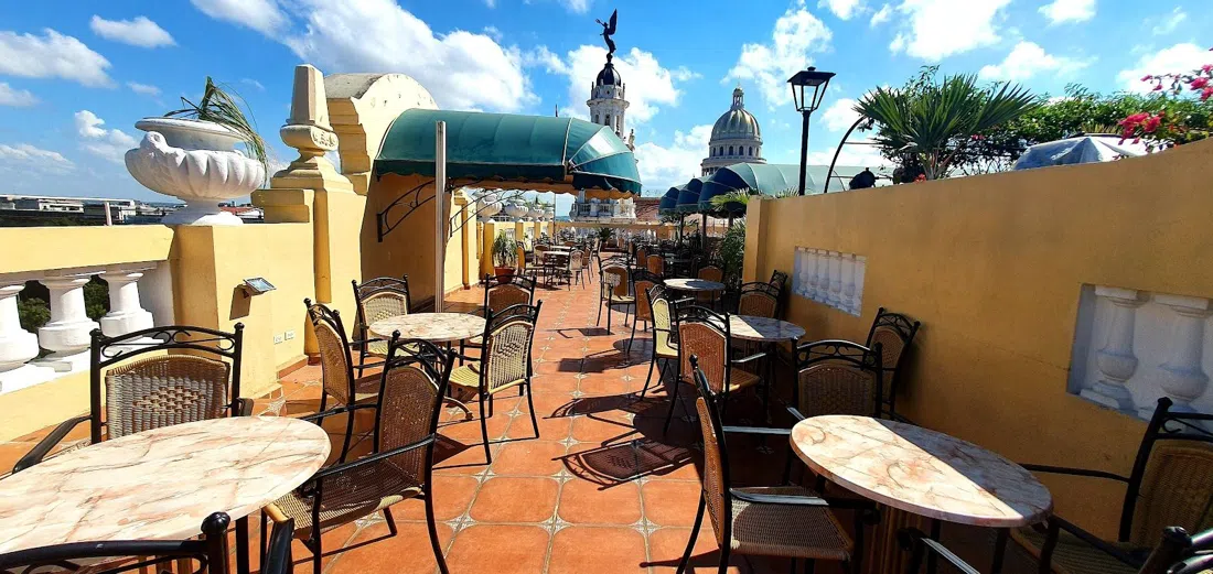 Hotel Inglaterra sin takterrasse, Havana